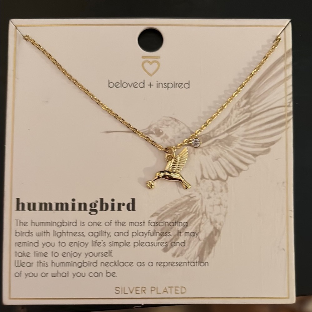 Elegant Gold Hummingbird Pendant Necklace